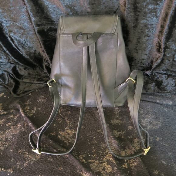 Coach Black Vintage Y2K Drawstring Leather C3W-9858 Daypack Legacy Top Handle - Picture 5 of 16